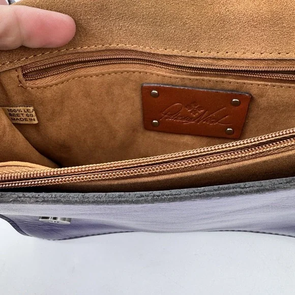 Patricia Nash Annecy Flap Violet Embroidered Crossbody Bag Butterfly Flap - Picture 11 of 16